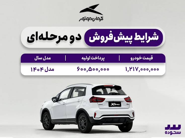شرایط فروش دو مرحله ای BAC X3 PRO در خرداد ۱۴۰۴